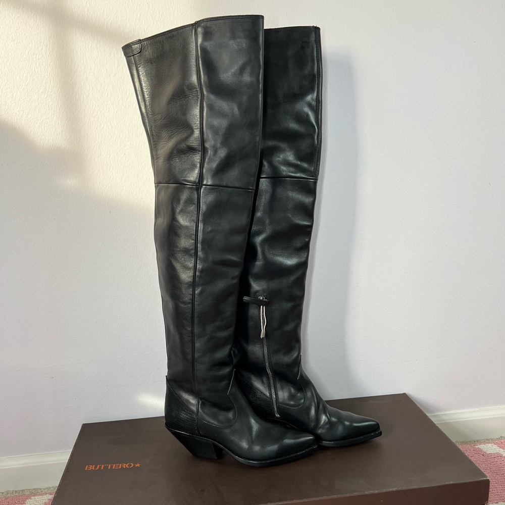 BUTTERO OVER THE KNEE  LEATHER BOOTS